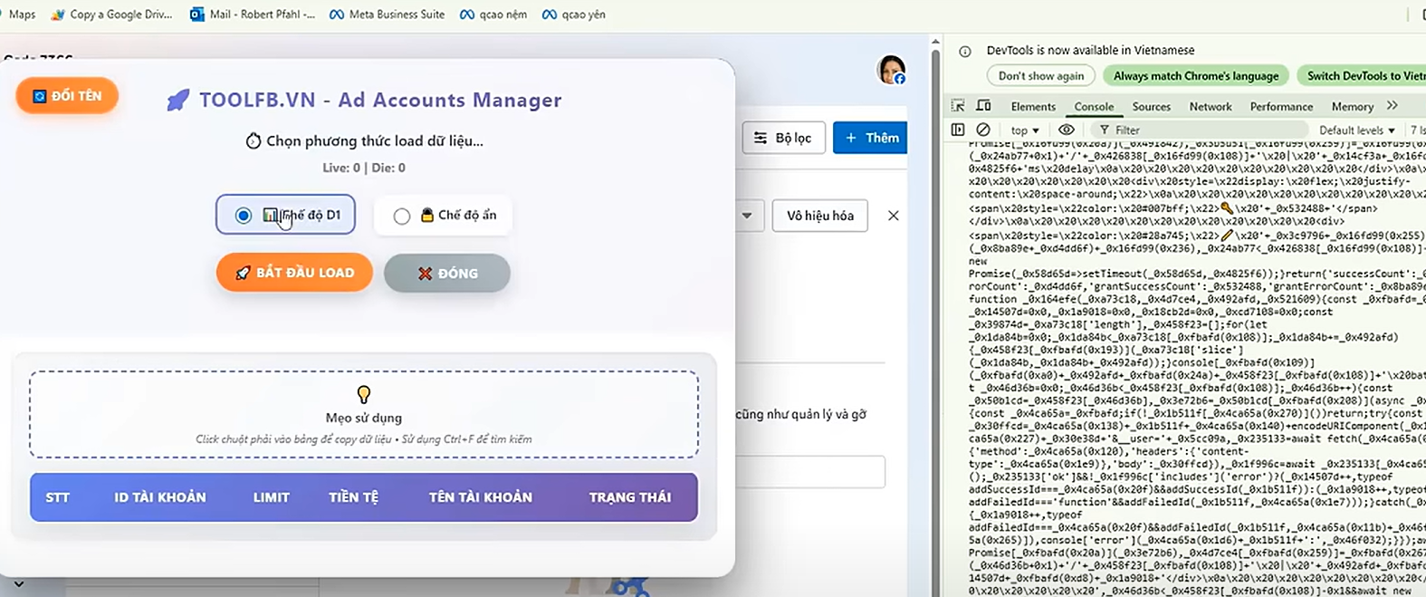 Link code check Check TK, Đổi tên và tách TKVH BM2500 BM100000